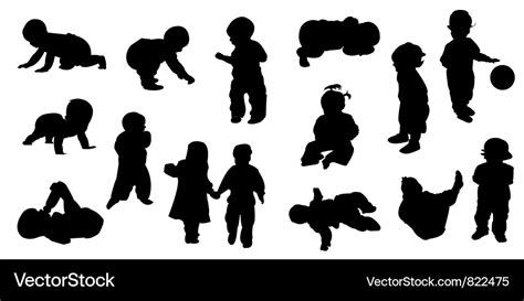 Silhouettes - baby Royalty Free Vector Image - VectorStock