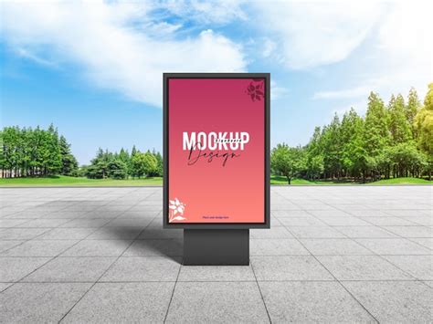 Premium PSD | City park outdoor signboard mockup