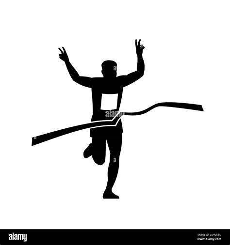 Illustration Silhouette Marathon Runner Stockfotos und -bilder Kaufen - Alamy