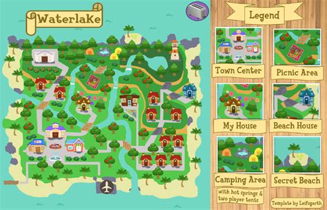 What I planned for my island called Waterlake : ac_newhorizons Map ...