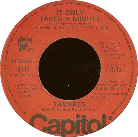 Tavares - It Only Takes A Minute | Releases | Discogs