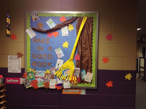 My fall reading bulletin board for 3B :) | Library bulletin boards, Reading bulletin boards ...