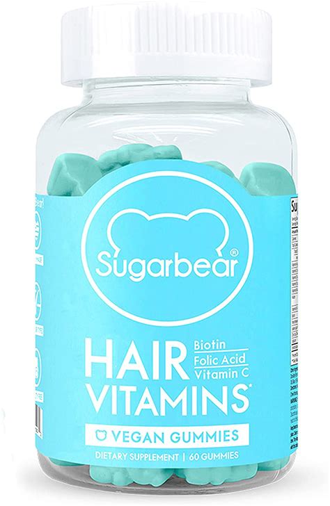 SugarBearHair Vitamins, Vegan Gummy Hair Vitamins with Biotin, Vitamin ...