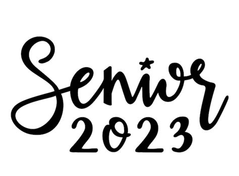 Premium Vector | Senior 2023 calligraphy logo Hand sketched lettering ...