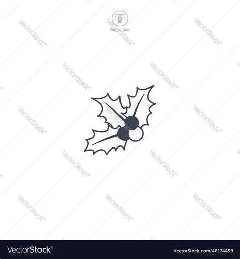 Holly berry mistletoe icon symbol isolated on Vector Image