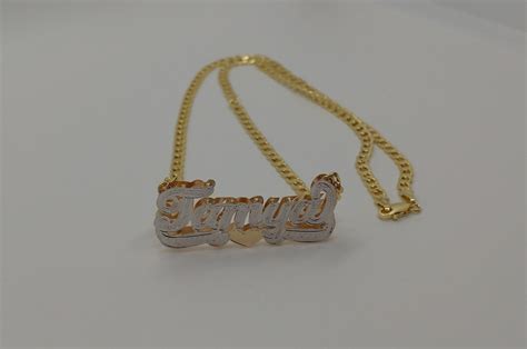 Personalized Double Plate NAME NECKLACE SET 10K Gold 10K - Etsy