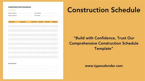 Free Printable Construction Schedule Templates [PDF, Word]