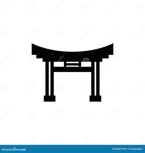 Torii gate Icon stock vector. Illustration of temple - 258274181