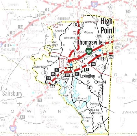 Davidson County, North Carolina - North Carolina Map Of Counties And Cities