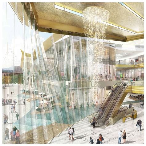 Shopping mall waterfall | Shopping mall design, Architecture ...