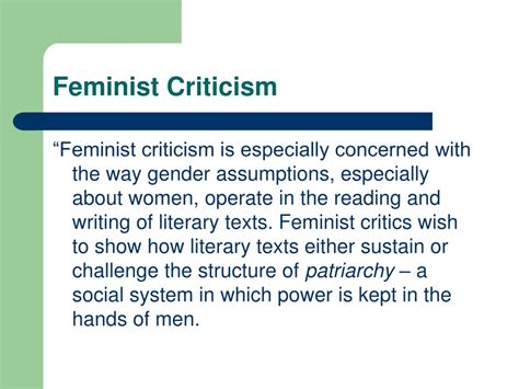 PPT - Feminist Criticism PowerPoint Presentation, free download - ID:9533667