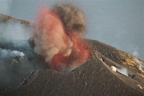 Ash Eruption Column, Stromboli Volcano