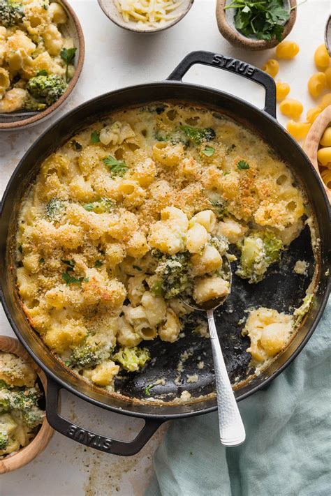 Baked Broccoli Mac and Cheese - Nourish and Fete