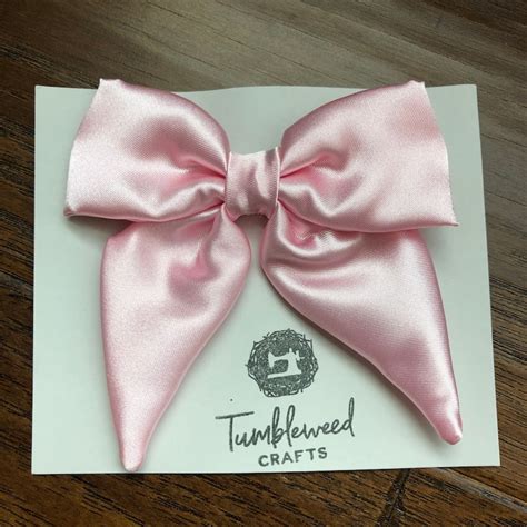 Light Pink Hair Bow Made With Pink Satin | Etsy