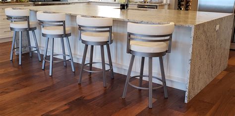 Bar Stools & Kitchen Counter Stools :: Gold Frame with White Seat Swivel Kitchen Island Counter ...