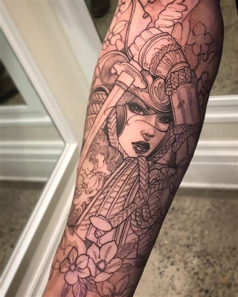 Female samurai WIP by Myke at Chronic Ink Markham, ON : r/tattoos