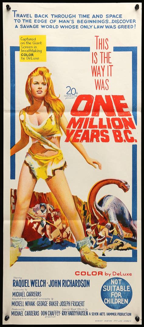 One Million Years B.C. (1966) Original Australian Movie Poster ...