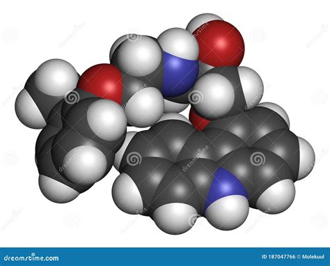 Carvedilol Congestive Heart Failure Drug Molecule. Atoms are Represented As Spheres with ...