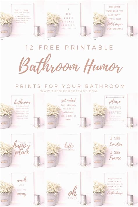 12 Free Printable Bathroom Humor Prints The Birch Cottage | Bathroom humor, Bathroom printables ...