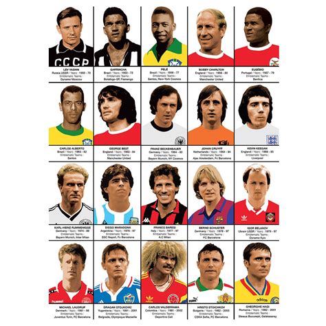 Art-Poster - Legendary Football Players, by Olivier Bourdereau