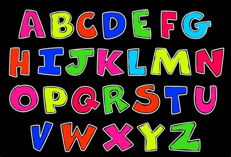 Neon style alphabets for kids 533028 Vector Art at Vecteezy