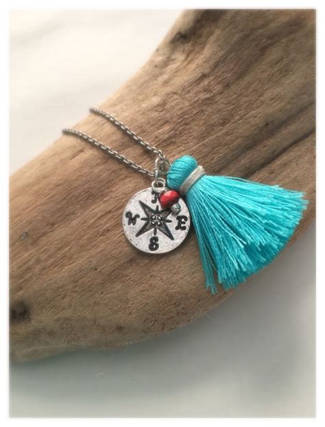 true north tiny tassel compass necklace by eversdesigns on Etsy