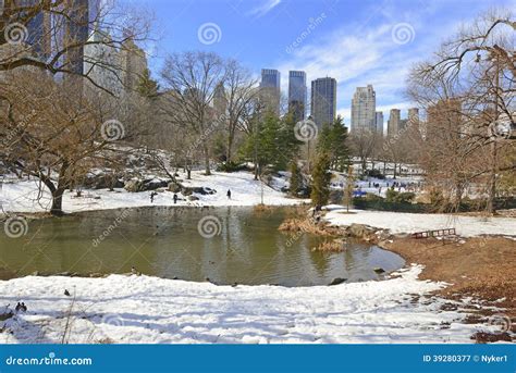 Central Park in the Snow, New York Stock Image - Image of park, scenic ...