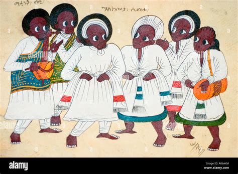 Traditional Ethiopian dance painting Ethiopia Stock Photo - Alamy