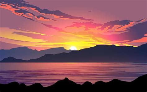 Sunset Sky Vector Art, Icons, and Graphics for Free Download