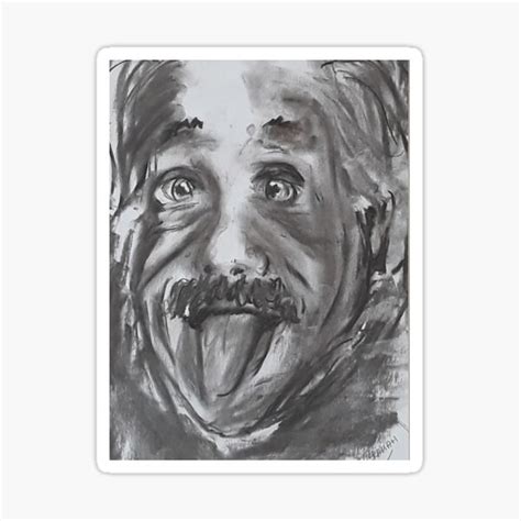 "Einstein with his tongue out" Sticker for Sale by Metalneckart | Redbubble