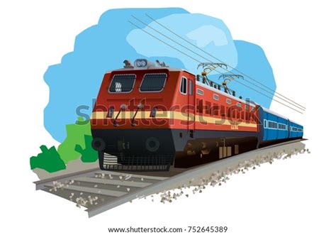 Illustration Indian Train Stock Vector (Royalty Free) 752645389 | Shutterstock