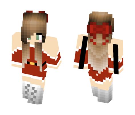 Get Christmas girl with bow Minecraft Skin for Free. SuperMinecraftSkins