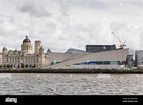 Pier Head, Liverpool, UK with Museum of Liverpool and Port of Liverpool ...