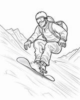 Snowboarding Coloring Pages sketch template