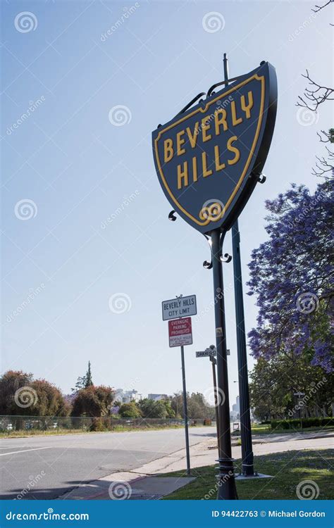 Beverly Hills sign editorial stock photo. Image of sign - 94422763