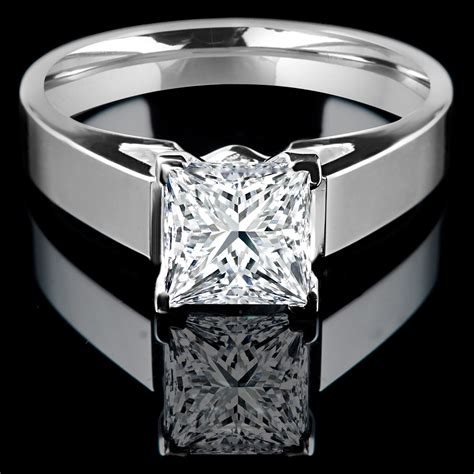 Princess Cut Diamond Solitaire Cathedral-Set 4-Prong Engagement Ring in White Gold - #323LP-W ...