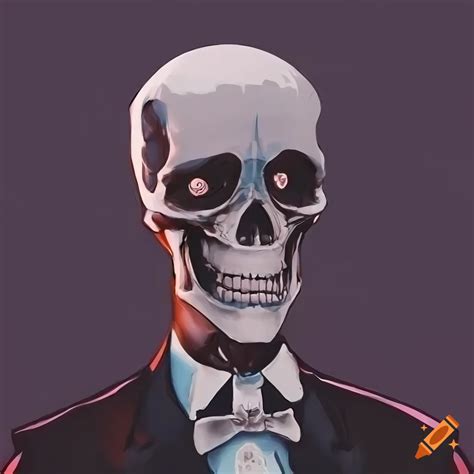 Skeleton in suit and tie pfp on Craiyon