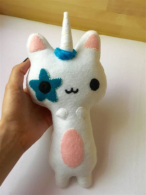 Unicorn Plush Felt Unicorn Cat Plushie, Caticorn, Custom, Fairytale Gift, Unicorn Gift, Unicat ...