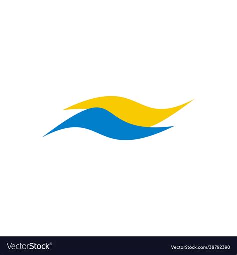 Ukraine flag icon logo design template Royalty Free Vector