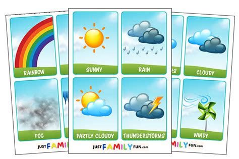 Free Printable Weather Flashcards | Just Family Fun