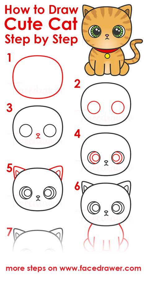 Easy Cat Drawing Step By Step at PaintingValley.com | Explore ...