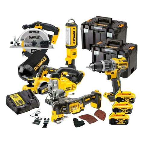 DeWalt DCK665P3T 6 Piece 18V XR Cordless Power Tool Kit Set w/3x 5Ah ...