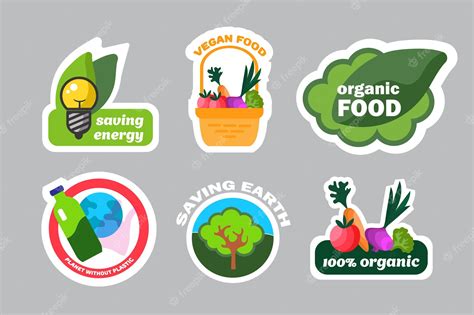 Premium Vector | Ecologic labels eco safe emblems healthy and organic food stickers