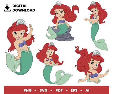 05 Clipart – Baby Ariel – eclipArtCo