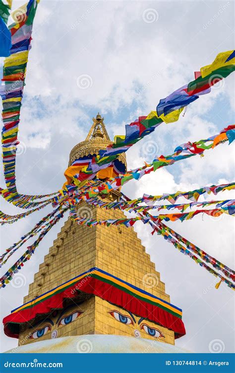 Boudhanath Stupa and Prayer Flags in Kathmandu Stock Photo - Image of bodhnath, heritage: 130744814