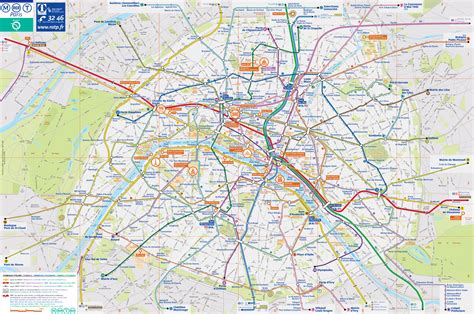 Large detailed tourist and transport map of Paris city. Paris city large detailed tourist and ...