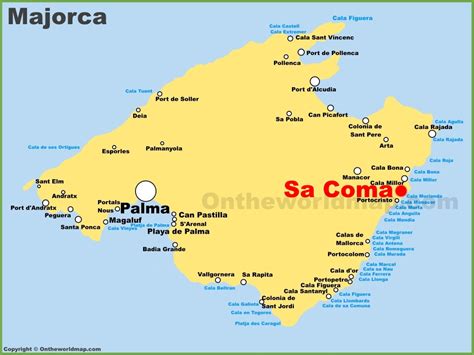 Sa Coma location on the Majorca map - Ontheworldmap.com