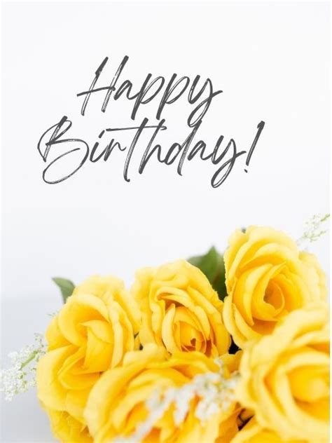 Happy Birthday image with flowers yellow | Happy birthday wishes cards, Happy birthday wishes ...