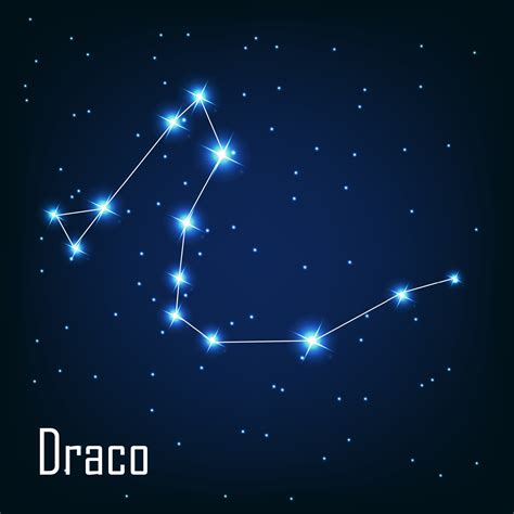 The constellation Draco star in the night sky. 3392882 Vector Art at ...