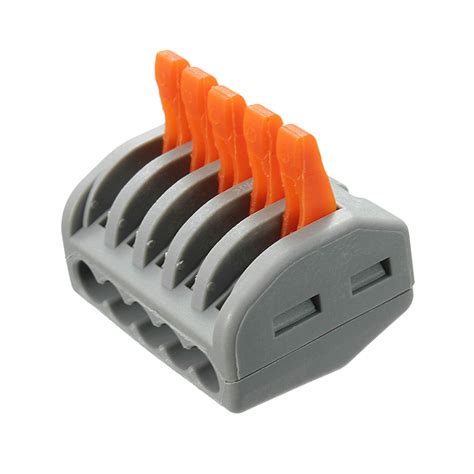 Excellway ET25 5 Pins Spring Terminal Block 10Pcs Electric Cable Wire ...